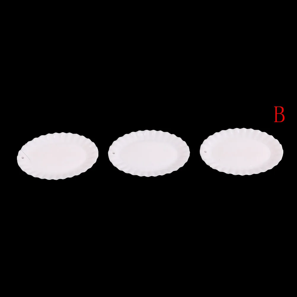 

3Pcs White Round Dishes 1/12 Dollhouse Miniature for Children Kids Plate Tableware Decor Kitchen Toys