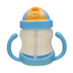 Новая портативная детская бутылка детская чашка PP Детские тренировочные чашки милая детская питьевая вода соломенная ручка бутылочка для