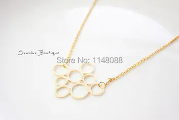 

Newest Listing Jewelry,Simple Design Circle Necklace,Cute Gold Bubble Necklace, Round Pendant Necklace-30pcs/lot