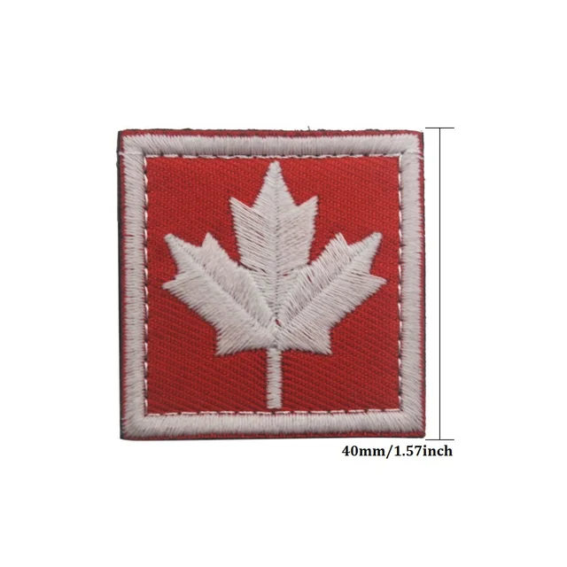 Canada Canadian National Flag Maple Leaf Flag Embroidery Patch Embroidered Patches Military