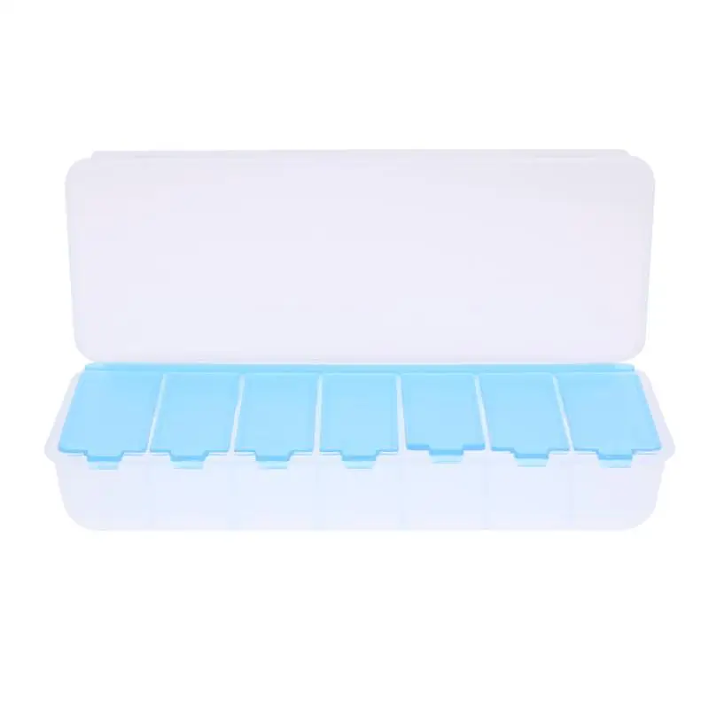 

Large 7 Compartment Holder Convenient Jewelry Contact Lens Medicine Pill Capsule Vitamin Tablet Storage Box Container