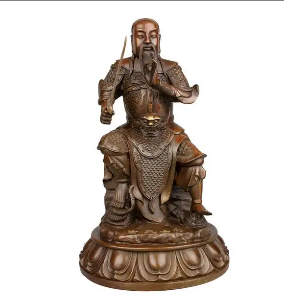 new copper basaltic great Taoist God Zhenwu founder statuein Statues
