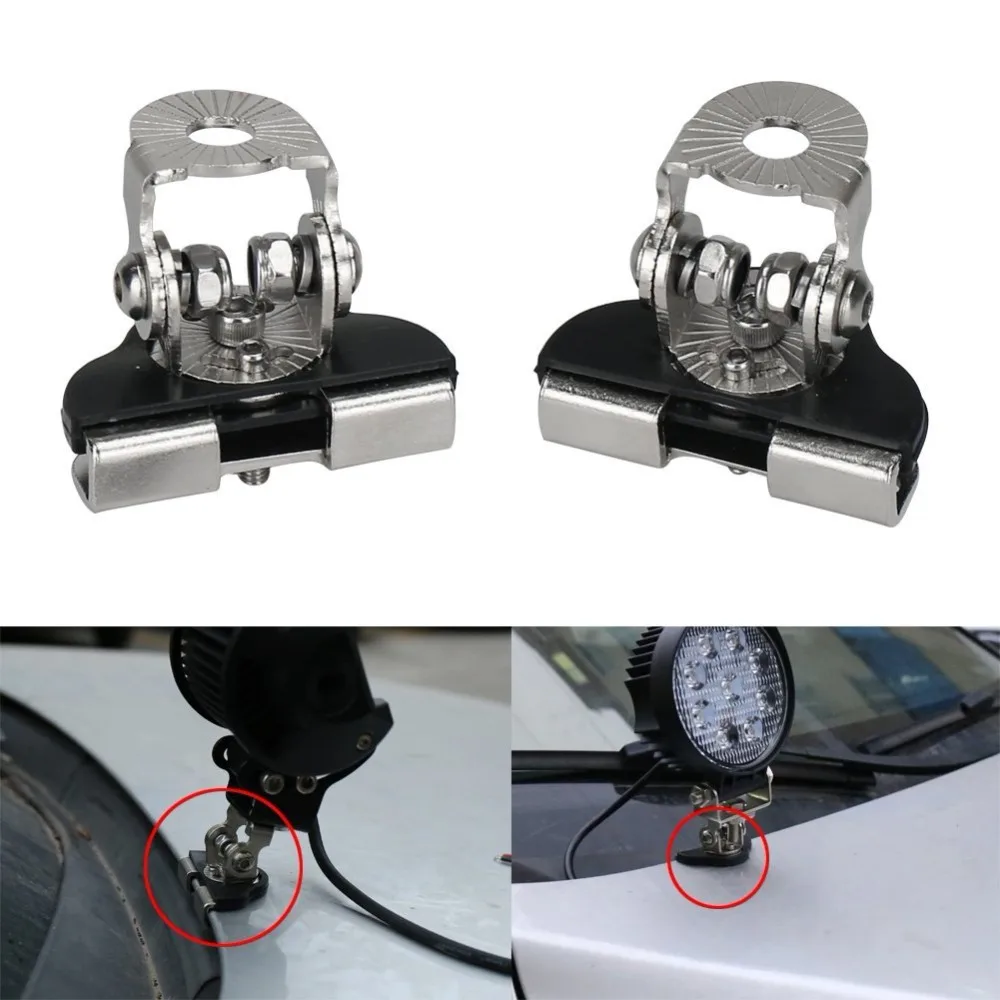Universal Stainless Steel Piller Hood Led Light Bar Mount Bracket Clamp