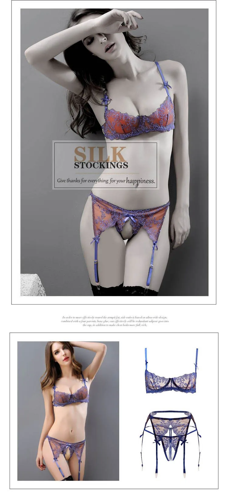 CINOON Lingerie Transparent Push-up ultra-thin Underwear Lace Bra set Sexy lingerie Extreme Temptation Sao Suits Bralette