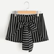 Летние женские пляжные шорты черно-белые полосатые фитнес шорты Модные Брюки Высокая талия спортивные шорты женский
