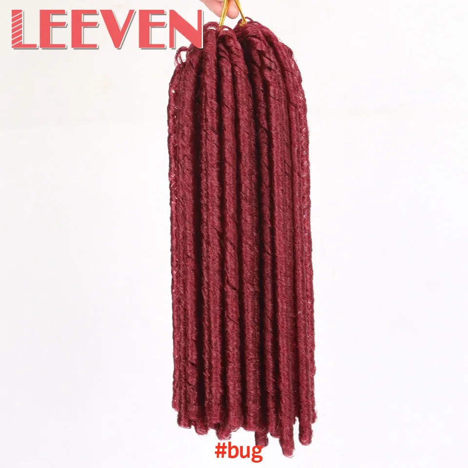 Leeven 14''30strand искусственные локоны в стиле Crochet косы инструменты для завивки волос Синтетические косички, мягкая страх пряди для наращивания волос высокое Температура волокна - Цвет: # Бордовый