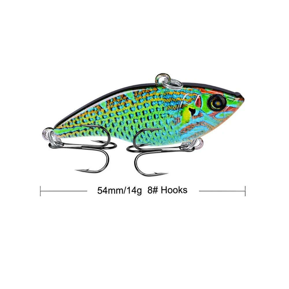 1 шт./лот Тонущая приманка VIB для зимней рыбалки 54 мм/14 г Pesca 8 # крючки рыболовный