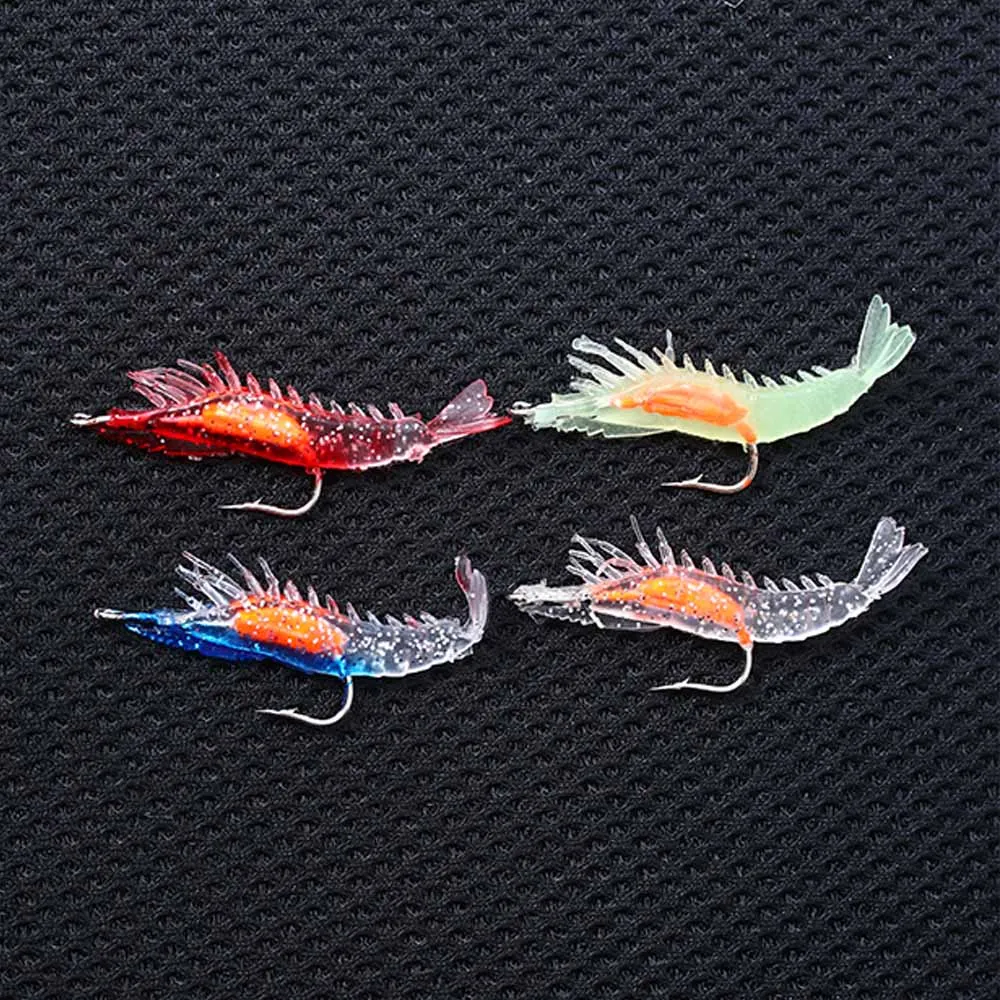 

4Pcs/Set Soft Silicone Plastic Shrimp Fake Bait Prawn Fishing Lures Tackle Prawn Shrimp Flathead Bream Cod Bass Lure