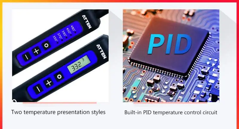 ATTEN контроль температуры Электрический паяльник 50 Вт 80 Вт 150 Вт сварочные наконечники паяльная станция горячий Карандаш паяльник инструмент для ремонта