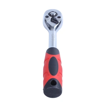 

1/4 inch Drive 72 Teeth Telescopic Shaft Ratchet Handle Socket Wrench Rapair Tool,black&red&silver