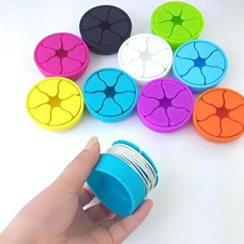 

Hot Silicone Mini Earphone Holder Carrying Hard Case Winder Stretch Earbud Storage Cable Wire Winder Organizer Earbud Storage
