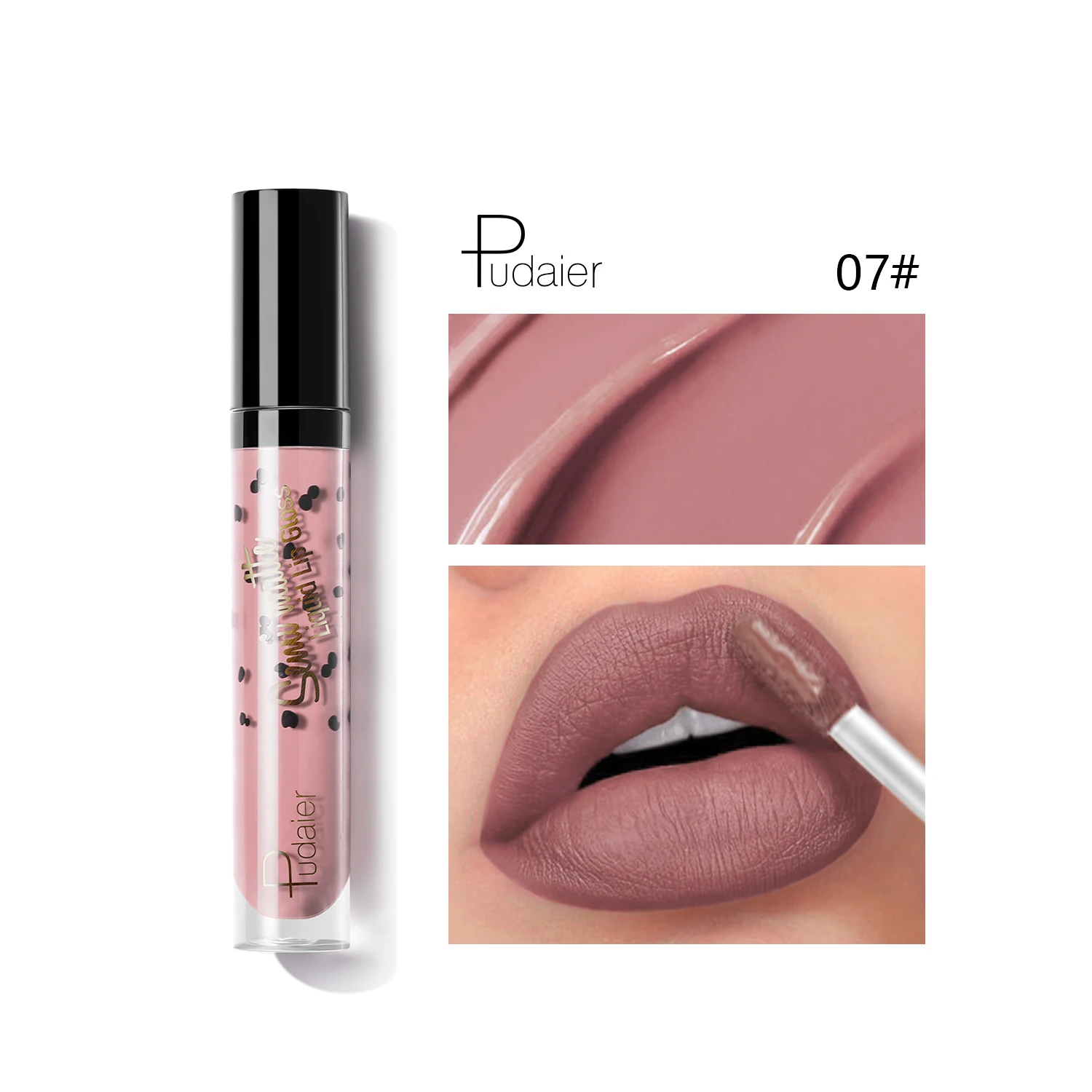 

Pudaier Liquid Lipgloss Cosmetics Nude Color Matte Lipstick High Pigment Levre Sexy Batom Mate Lip Stick Women Maquiagem