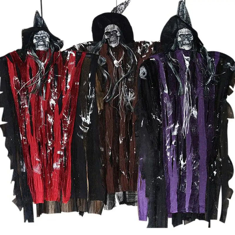 

Halloween Decor Hanging Fabric Ghost Horror Props Haunted House Bar Room Escape Decoration Ornaments Ghosts Witch Voice Control