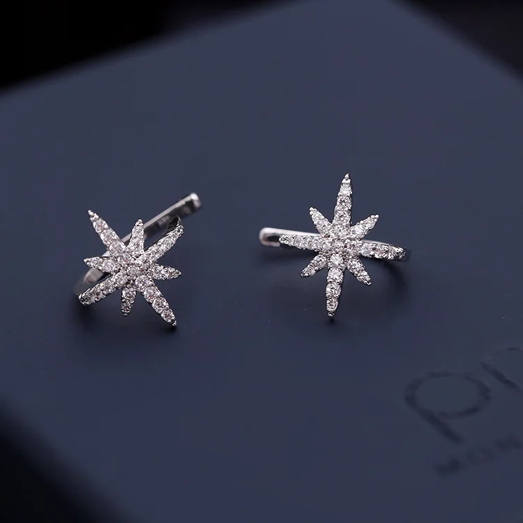

Fashion Simple Snowflake Stars Earrings New Fashion AAA Zircon Earrings For Women ZK40