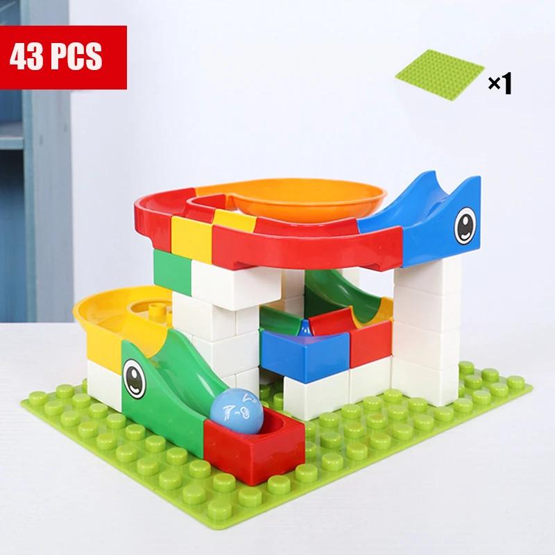 43-296 PCS Marble Race Run Maze Balls Track Building Blocks DIY Funnel Slide Assemble Bricks Compatible Legoed Duplo Blocks Toys 43-296 PCS Marble Race Run Maze Balls Track Building Blocks DIY Funnel Slide Assemble Bricks Compatible Legoed Duplo Blocks Toys