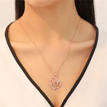 TTLIFE Unique Heart Mom Mama Necklace Rose Gold Color Jewelry Gift For Mother MUM Letters Heart Pendant Necklace Wholesale rose gold color family tree necklace mother s necklace with birthstone grandmas gift custom gift for mother