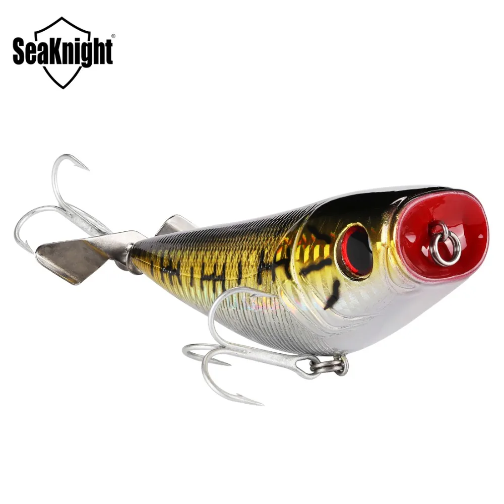 

SeaKnight SK048 Topwater Popper 29g 100mm Floating Fishing Lure 1PC Fishing Bait with VMC Hooks Metal Propeller for Carp Fishing