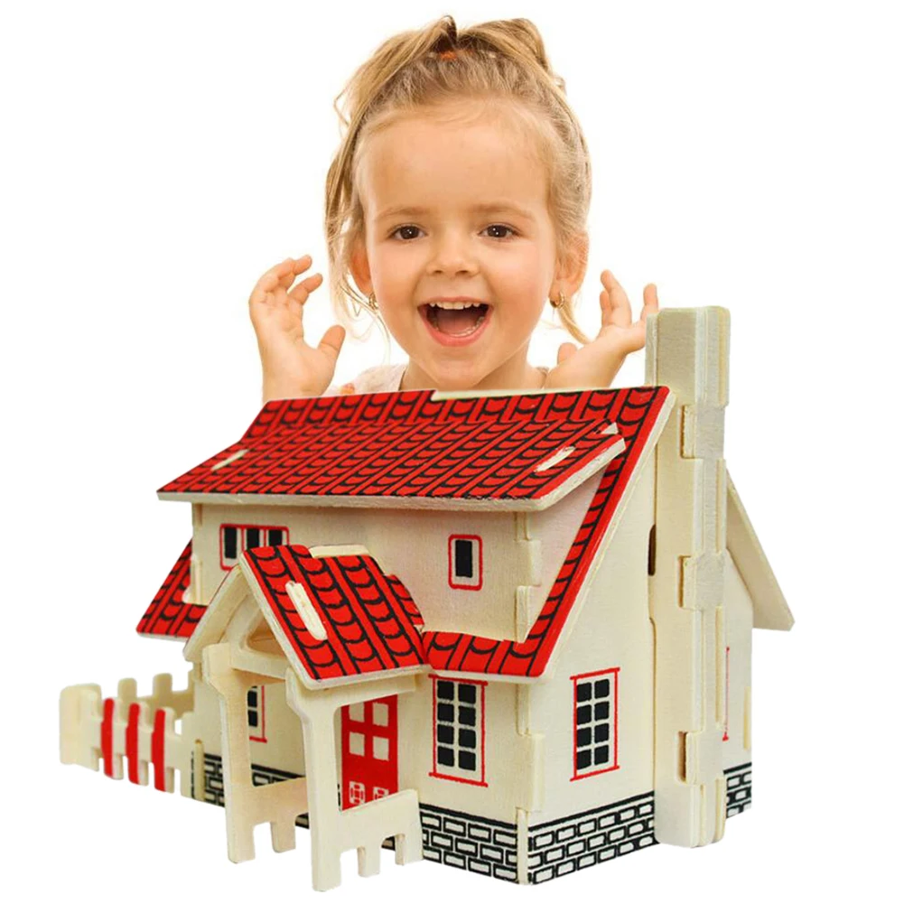 DIY 3D режим дом игрушки дом романтический деревянный домик обучающий пазл игрушка модель Строительство Деревянный 3D пазл для детей и взрослых