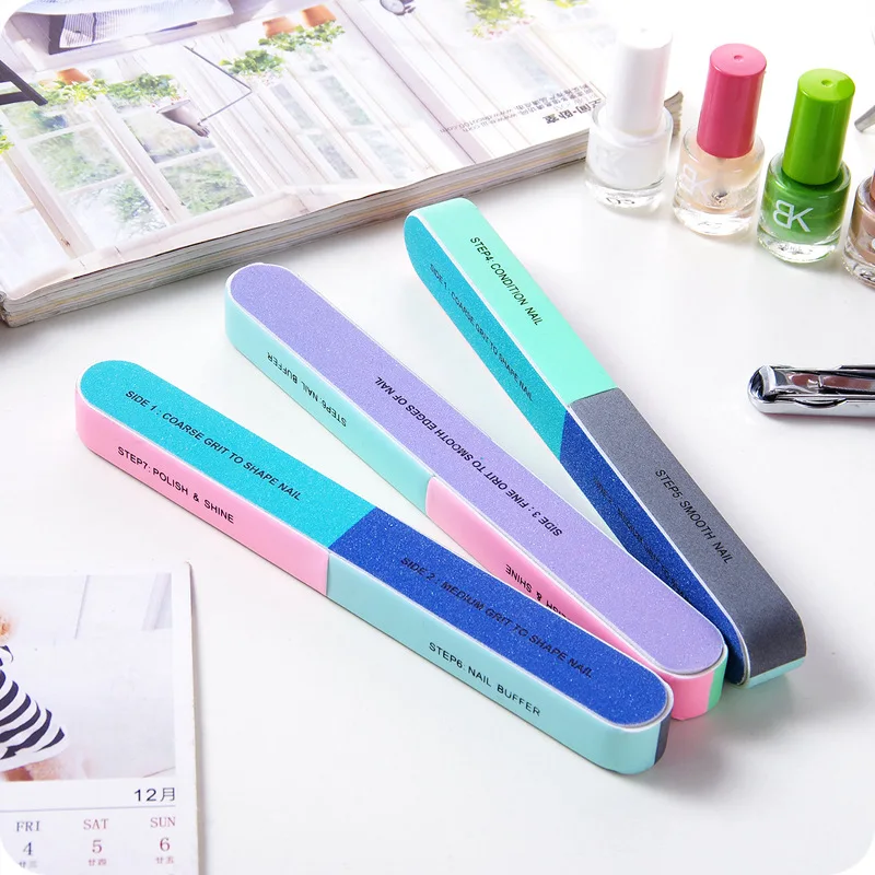 

10pcs/lot 7 side nail polish buffer Nail Art Sanding Files Buffer Block Manicure Pedicure Tools Sand Surface Sponge Nail File