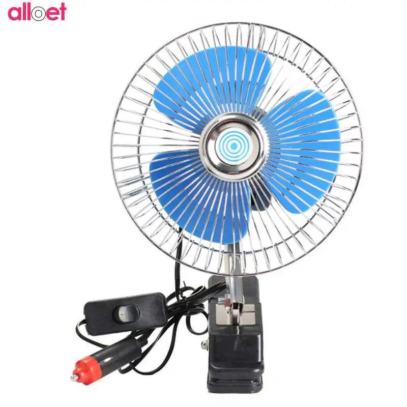 

12V Mini Electric Car Fan Low Noise Summer Car Air Conditioner Vehicle Auto Fan Oscillating Cooling Fan Car Charger For Summer