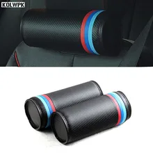 2 шт. Чехол для автомобильного сиденья подголовник подушка для шеи сиденье из углеродного волокна крышка из искусственной кожи опоры для BMW X1 X3 X5 X6 M1 M3 M5 1 3 5 7 серии