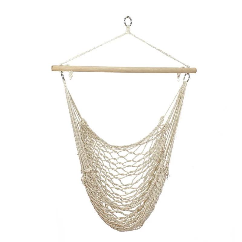

Outdoor Hammock Chair Hanging Chairs Swing Cotton Rope Net Swing Cradles Kids Adults Outdoor Indoor
