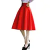 5XL Plus Size Skirt High Waisted Skirts Womens White Knee Length Bottoms Pleated Skirt Saia Midi Pink Black Red Blue 2022 ► Photo 2/6