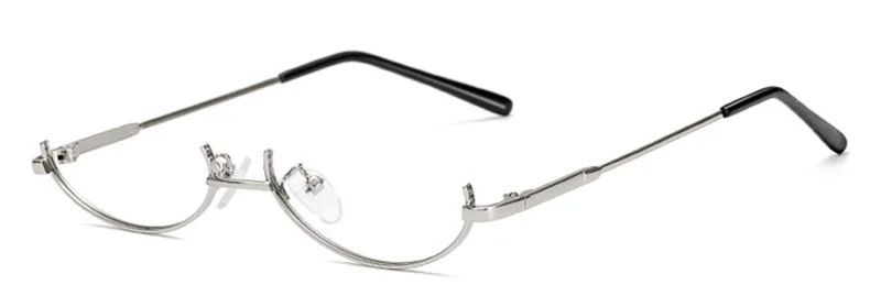 SHAUNA ультралегкие Kawaii маленькие овальные очки оправа металлическая полуоправа без/с линзами очки для девушек - Цвет оправы: no lens Silver