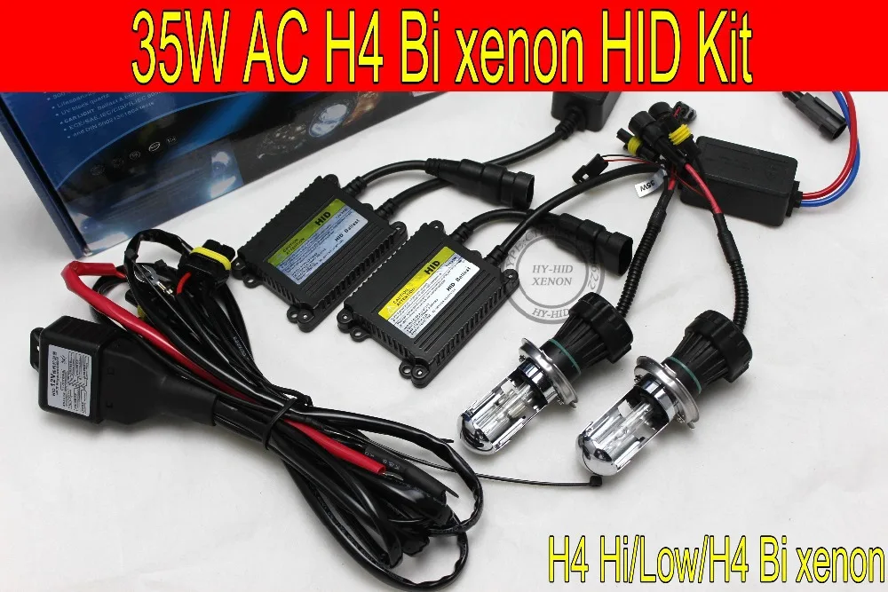 

Free shipping 1set12V 35w AC xenon kit H4 Bi xenon HID high and low kit 6000K 8000K 3000K 4300K 10000K car headlight