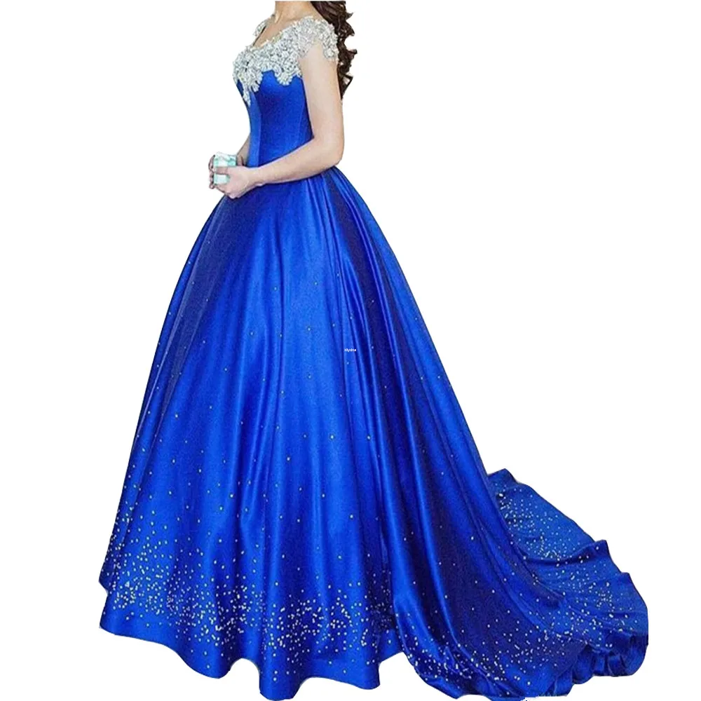 Blue Quinceanera Dress for 15 year girl Ball Gown Sweetheart Ruffled