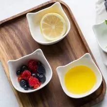 

Creative bowl lovely Cat Shape White Cartoon Fruit Snack Sauce Kids Feed Food Bowl Dinnerware 15