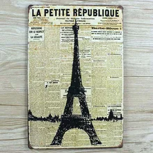 XD35" Эйфелева башня" винтажные металлические знаки домашнего декора Дом Офис Ресторан Бар Металл картин 20x30 см