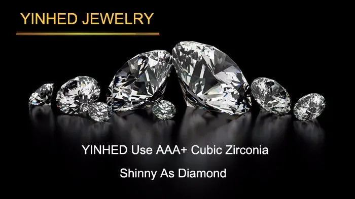 Отправлен сертификат серебра! YINHED чистое 925 пробы Серебряное кольцо набор роскошные 0,5 карат CZ Диамант обручальные кольца для женщин ZR327