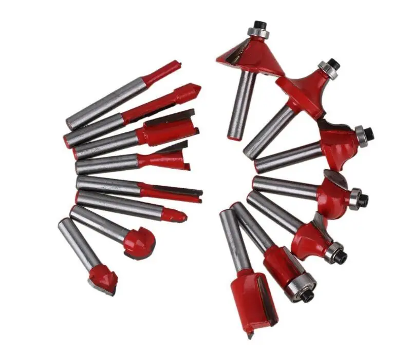 Router Bit Set 15PCS 1/4" 6.35mm drill bit set Wood