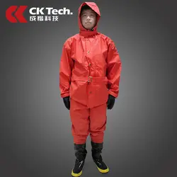 CK Tech. Легкий полузакрытый костюм химзащиты антивирусный антижидкий аммиак одежда оранжевый для защиты работника