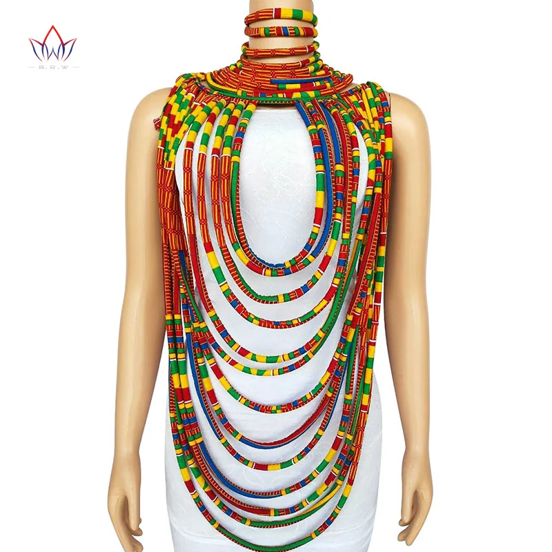 2020 ankara bonito multi strand colar africano