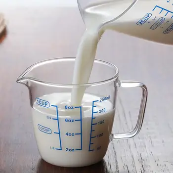 

New 250ml 500ml Heat-resisting Glass Measuring Cup Milk Scale Microwave Measure Jug