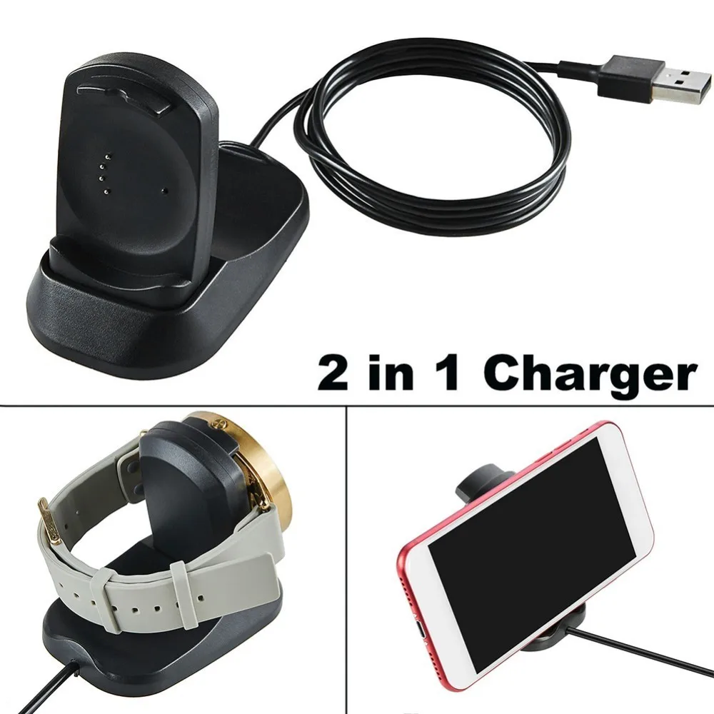 

2in1 USB Charger Dock Stand For Misfit Vapor Smartwatch Portable Charger Charging Station Holder Mobile Phone Mini Stand Holder