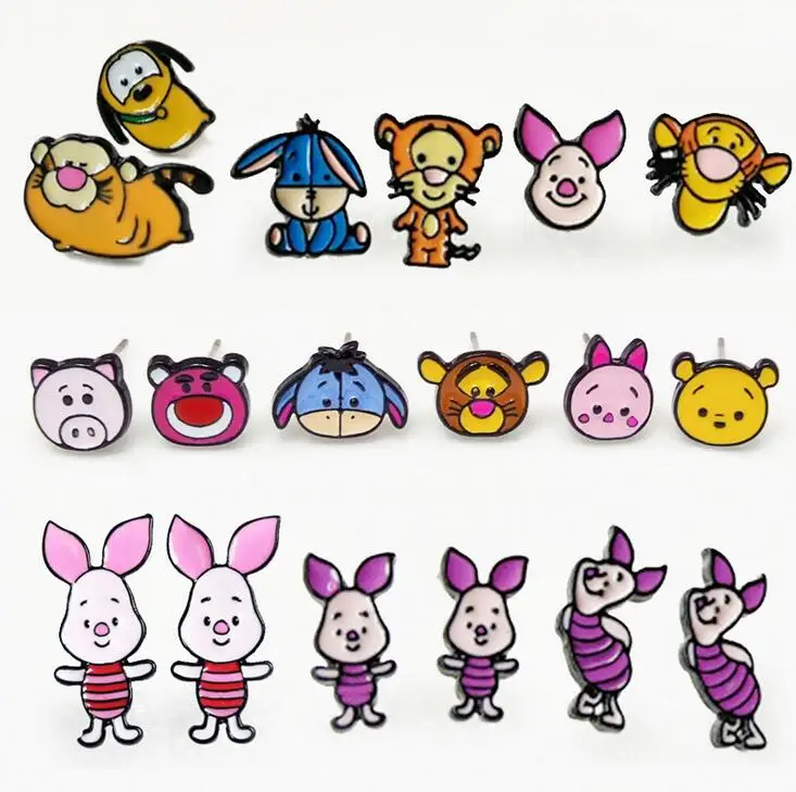 

2018 Brincos Para As Mulheres Earing American Cartoon Q Version Bear And Tigger Lausui Fashion Earrings Women New Jewelry Cute