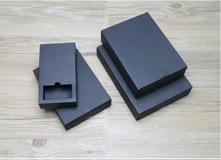 20 шт./лот, белая/черная/крафт подарочная коробка, розничная, черная крафт-бумага, ящик, пустая подарочная картонная коробка