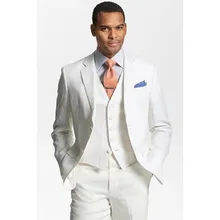 white wedding tuxedos for men suits 2017 custom made suit 3 piece prom wear high quality