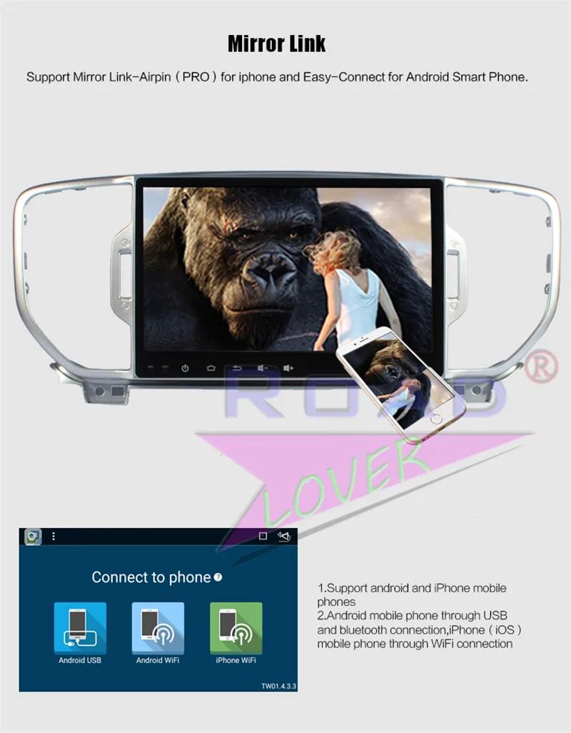 Best Roadlover Android 8.1 Car Multimedia Player Radio For KIA SportageR 2015 Stereo GPS Navigation Autoradio Magnitol 2 Din NO DVD 18