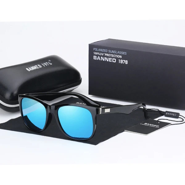 Дизайн классические мужские HD поляризованные солнцезащитные очки модные брендовые ретро UV400 Солнцезащитные очки wo мужские Oculos оригинальная посылка - Цвет линз: blue