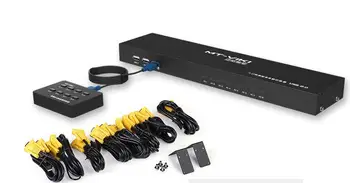 

8 Port USB Manual KVM Switch, Multi-PCs VGA Controller, with Desktop Controller and cables 250MHz