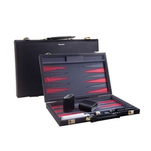 15 inch large Black PU Backgammon Set Traveling font b Toys b font large Luxury Folding