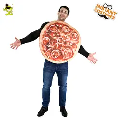 Лидер продаж для взрослых большой круглый пицца унисекс костюмы для взрослых пицца костюм Смешные смайлики губка одежда нарядное платье