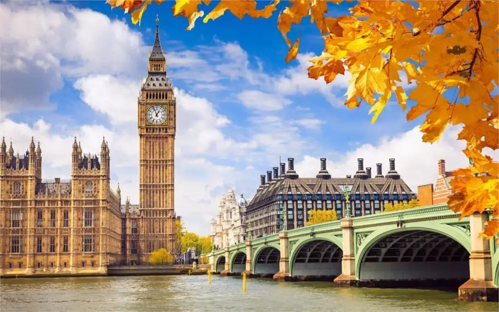 

Building london great britain england westminster palace autumn 4 Sizes Home Decoration Canvas Poster Print