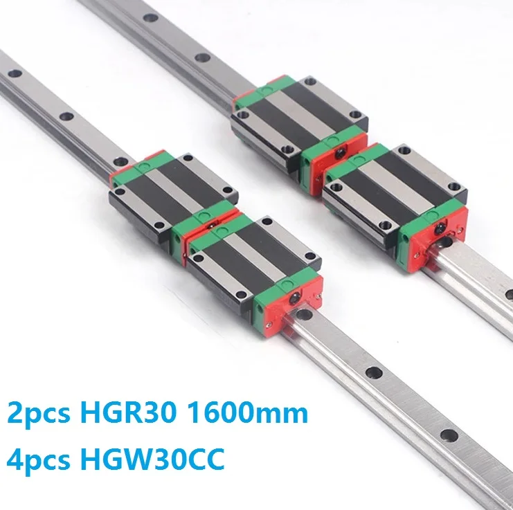 HGW30CC Сделано в Китае, 2 шт. линейной направляющей HGR30-L 1600 мм+ 4 шт. HGH30CA или HGW30CC линейный блок перевозки для станка с ЧПУ - Цвет: HGW30CC