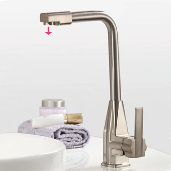 

A1 Kitchen heating and cooling faucet stainless steel sink universal rotating faucet lo41014