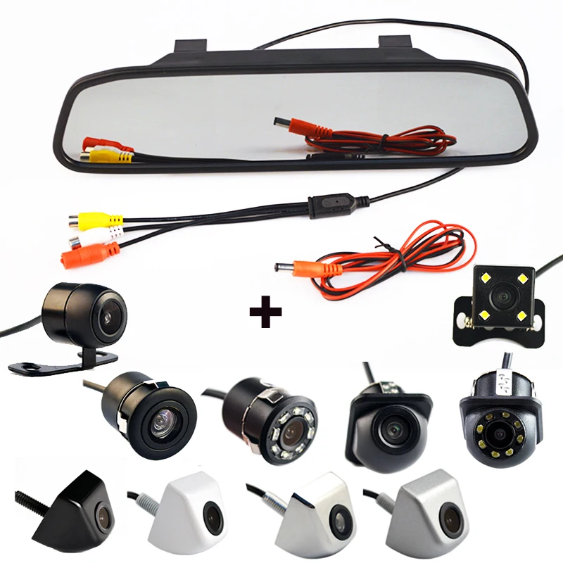 

Hippcron 4.3 Inch Auto Parking System HD Car Rearview Mirror Monitor with 170 Degrees Waterproof rear view camera